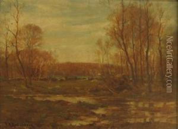 Flooded Meadows Oil Painting - Francis Henry Richardson