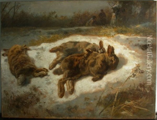 Kaninchen Jagd Oil Painting - Anton Schroedl