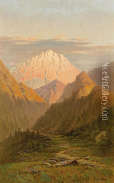 Western Mountains Oil Painting - Frederick Debourg Richards