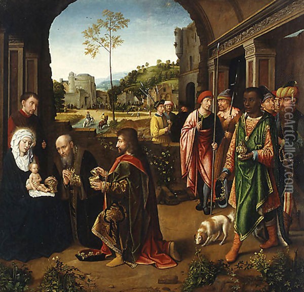 The Adoration of the Magi ca 1520 Oil Painting - Gerard David