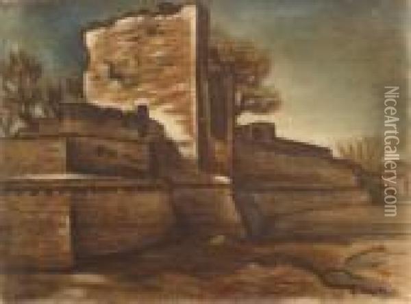 Remparts Ocres Oil Painting - Alfred Lesbros