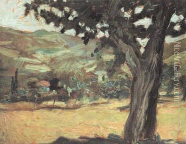 Paesaggio Con Albero Oil Painting - Dante Conte