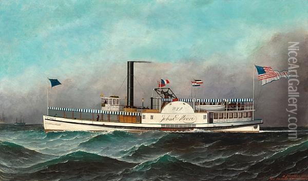 The Us Mail Steamer Oil Painting - Antonio Nicolo Gasparo Jacobsen