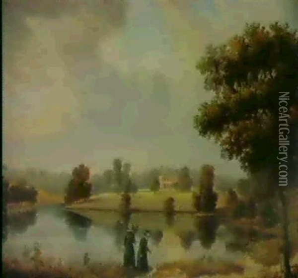 Views Of Bedgebury Park Kent The Seart Of The Law Family (2) Oil Painting - Henry Bryan Ziegler