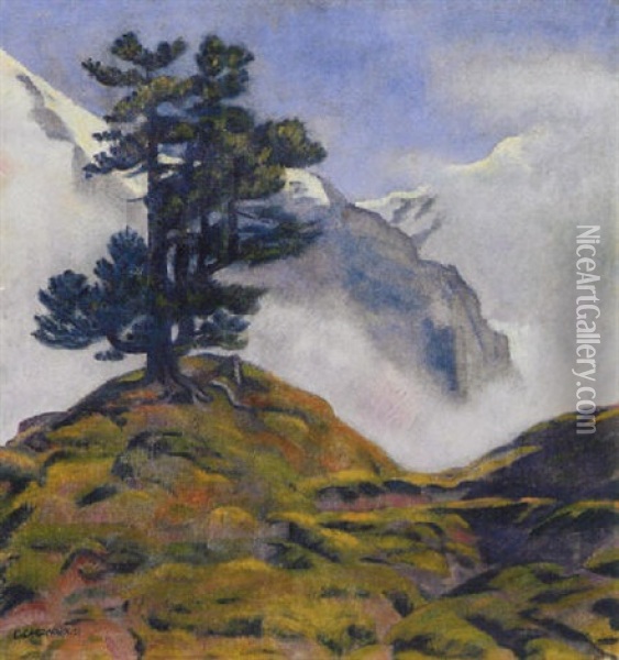 Fohre Bei Grindelwald Oil Painting - Emil Cardinaux