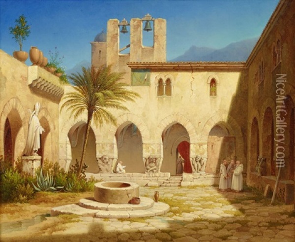 Vue Av Klostergarden Oil Painting - Gustaf Wilhelm Palm