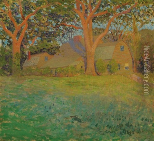 Fairbanks House, A View Of Dedham, Massachusetts Oil Painting - Jacob Wagner