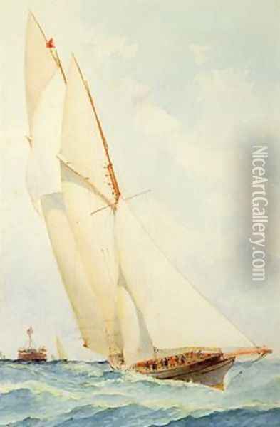 Schooner under Sail Oil Painting - Barlow Moore