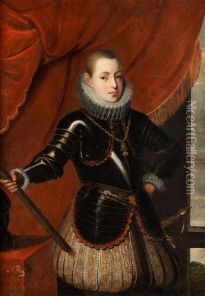 Portrait Des Koniglichen Infanten Und Nachmaligen Spanischen Konigs Philipp Iii Oil Painting - Juan Pantoja de la Cruz