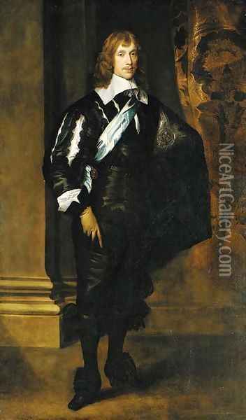 Portrait of James Stuart, 4th Duke of Lennox and 1st Duke of Richmond (1612-1655), full-length, wearing the Star and Sash of the Order of the Garter Oil Painting - Sir Anthony Van Dyck