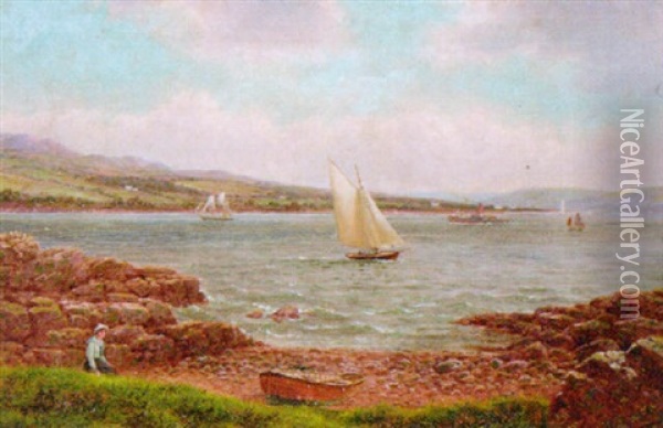 Kames Bay, Rothersay Oil Painting - Albert Dunington