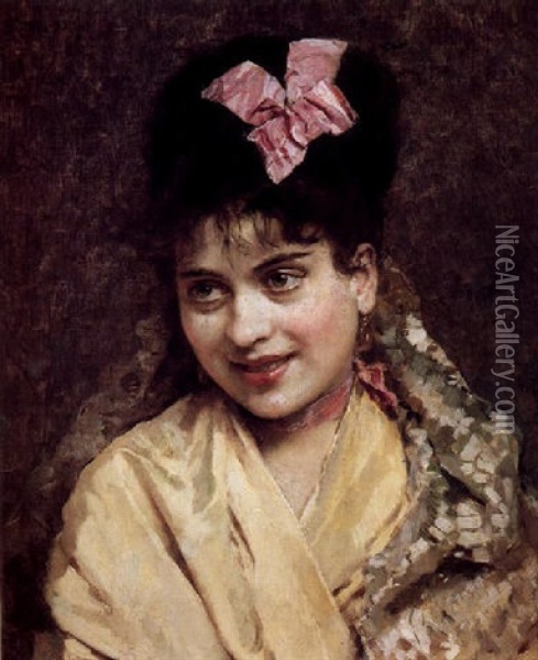 Retrato De Aline Oil Painting - Raimundo de Madrazo y Garreta