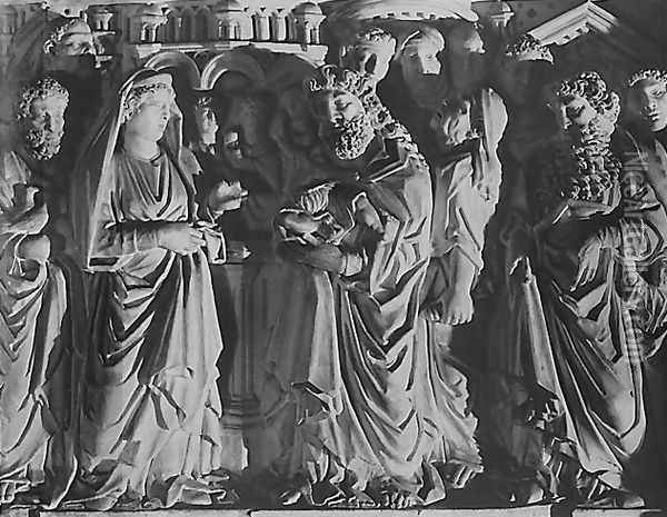 La Presentazione al Tempio [detail: the pulpit] (Presentation in the Temple) Oil Painting - Nicola Pisano
