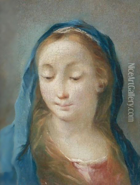 Head Of The Virgin Oil Painting - Francesco Guardi