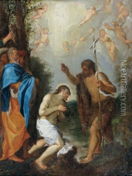 Le Bapteme Du Christ Oil Painting - Ludovico Carracci