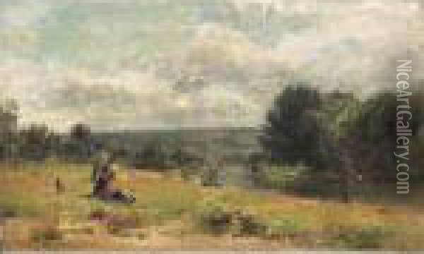 Paysage En Ete Oil Painting - Edouard-Henri Girardet