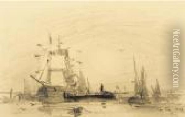 A Collection Of Drawings Of The Majority Of Marine Subjects Oil Painting - George Sheffield