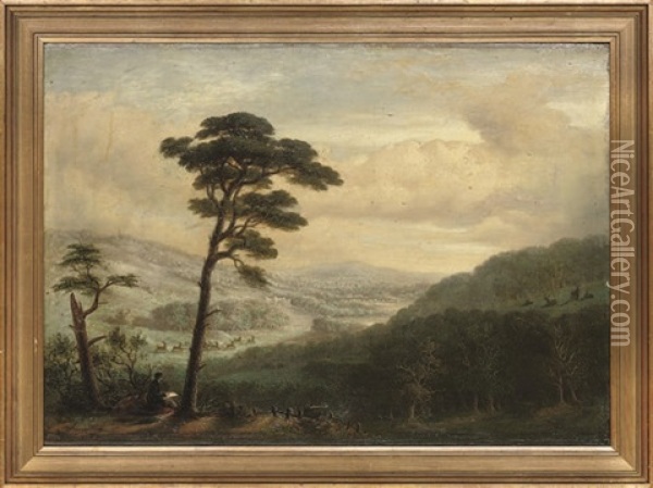 A View Of Eridge Park, Tunbridge Wells, Kent Oil Painting - J. J. Gegan