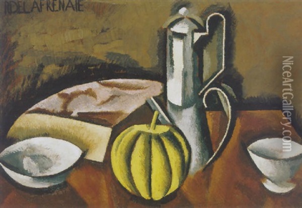 Nature Morte A La Cafetiere Et Au Melon Oil Painting - Roger de La Fresnaye