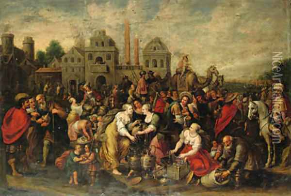 The Flight of the Israelites Oil Painting - Frans II Francken