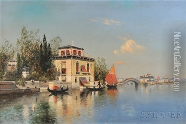 Venice Scene Oil Painting - Karl Eugene Felix