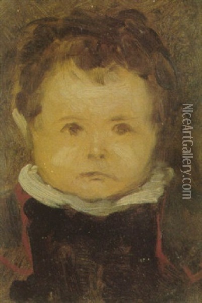 Portrait Of Young Boy Oil Painting - Franz Von Defregger