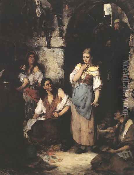 Asszonyok a bortonben, 1899 Oil Painting - Otto Baditz