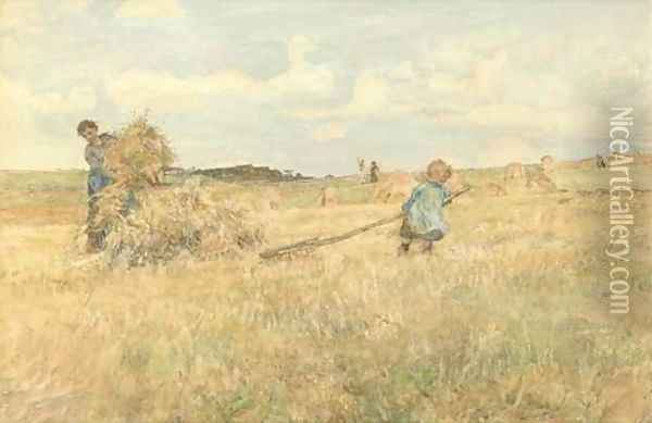 Gathering corn Oil Painting - Lionel Percy Smythe
