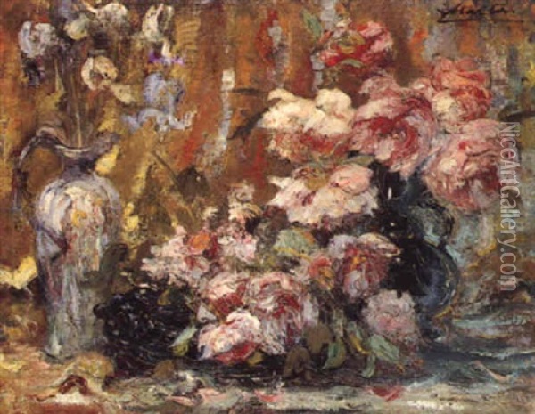 Le Bouquet De Pivoines Oil Painting - Jacques Martin
