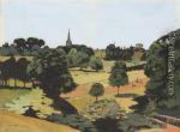 Sunny Day In The Park Oil Painting - George Sheringham