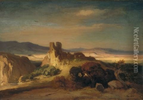 Sudliche Landschaft Oil Painting - August Loeffler