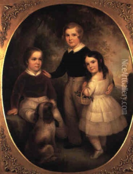 Three Children Oil Painting - Jane Cooper Sully