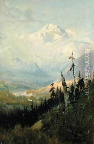 An Autumn Day Mt McKinley Oil Painting - Sidney Laurence