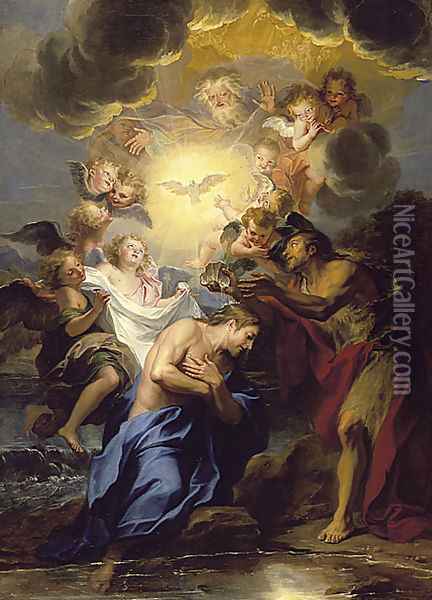 The Baptism of Christ Oil Painting - Antoine Coypel