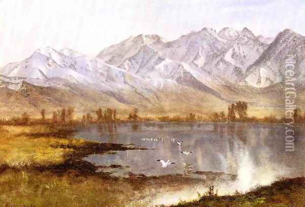 Wassatch Mountains, Utah Oil Painting - Albert Bierstadt