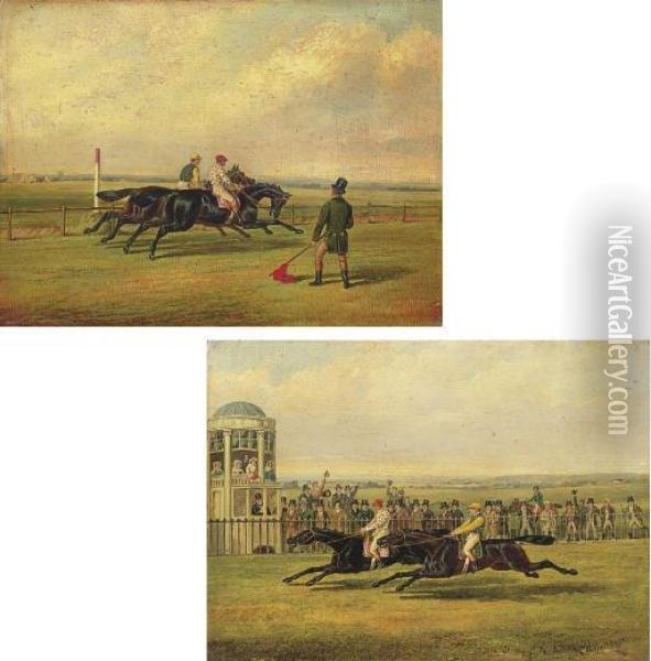 The Race Between 
Voltigeur
 And 
The Flying Dutchman Oil Painting - John Frederick Herring Snr