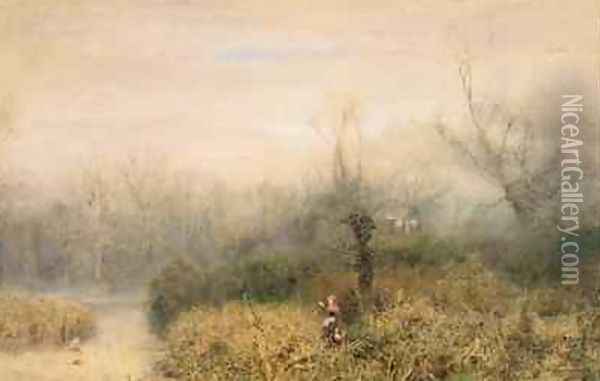 By a Lake 1882 Oil Painting - John William North