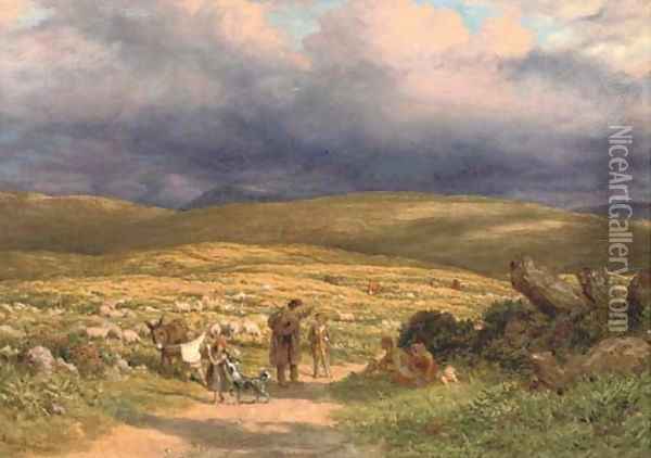 On the moor Oil Painting - James Thomas Linnell