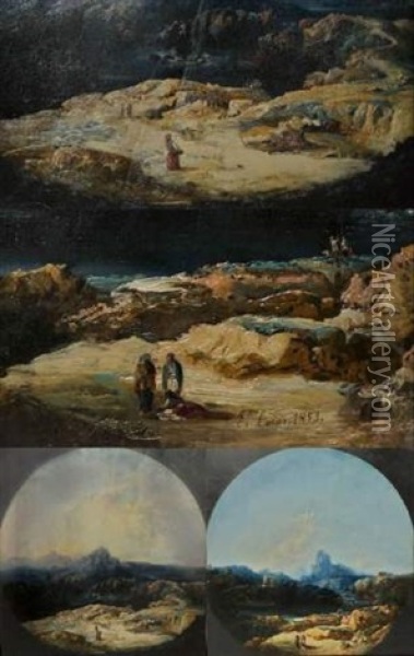 Paysage D'espagne (pair) Oil Painting - Eugenio Lucas Velazquez