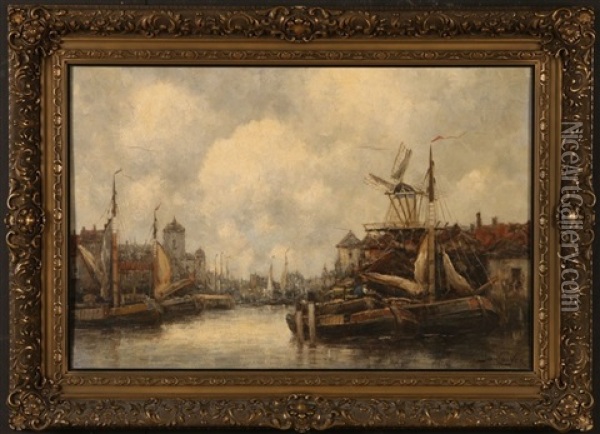 A Bit Of Old Deventer Holland Oil Painting - Hermanus Koekkoek the Younger