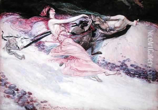 Elfin Revellers, 1900 Oil Painting - Arthur Rackham