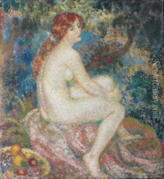 Femme Rousse Oil Painting - Georges Lemmen