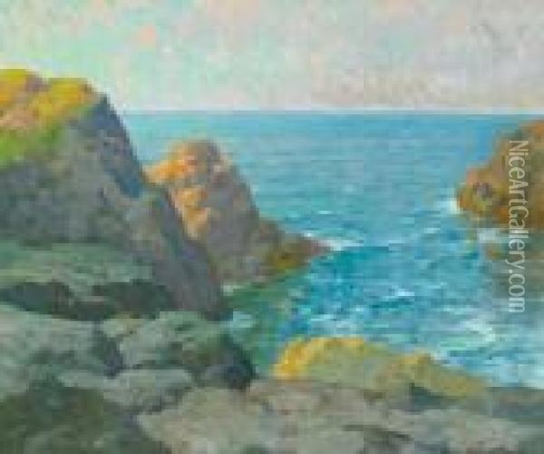 A Cove Along The California Coast Oil Painting - Maurice Braun