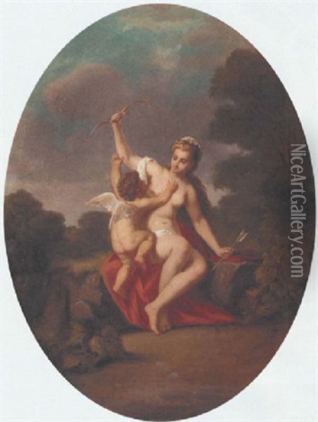 Venus And Cupid Oil Painting - Pierre-Paul Prud'hon