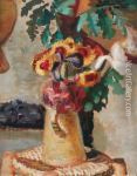 Stilllife With Flowers Oil Painting - Isaac Grunewald