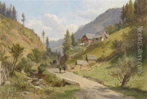 Landschaft In Niederosterreich Oil Painting - Leopold Munsch