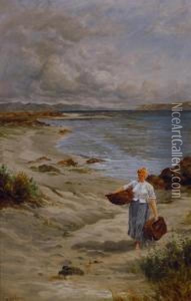 Donna Sulla Spiaggia Oil Painting - Frederick William Jackson