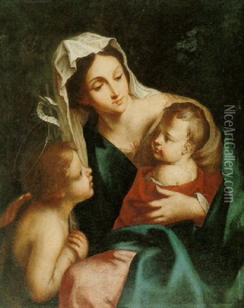 Madonna And Child With The Infant Saint John The Baptist Oil Painting - Carlo Cignani