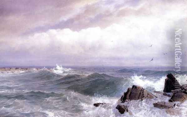 Gull Rock, Newport, Rhode Island Oil Painting - William Trost Richards