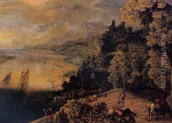 Le Debarquement Des Voyageurs Oil Painting - Paul Bril